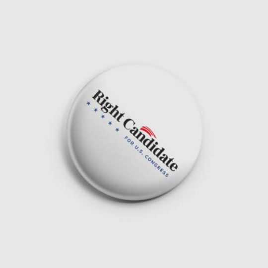 White Round Badge
